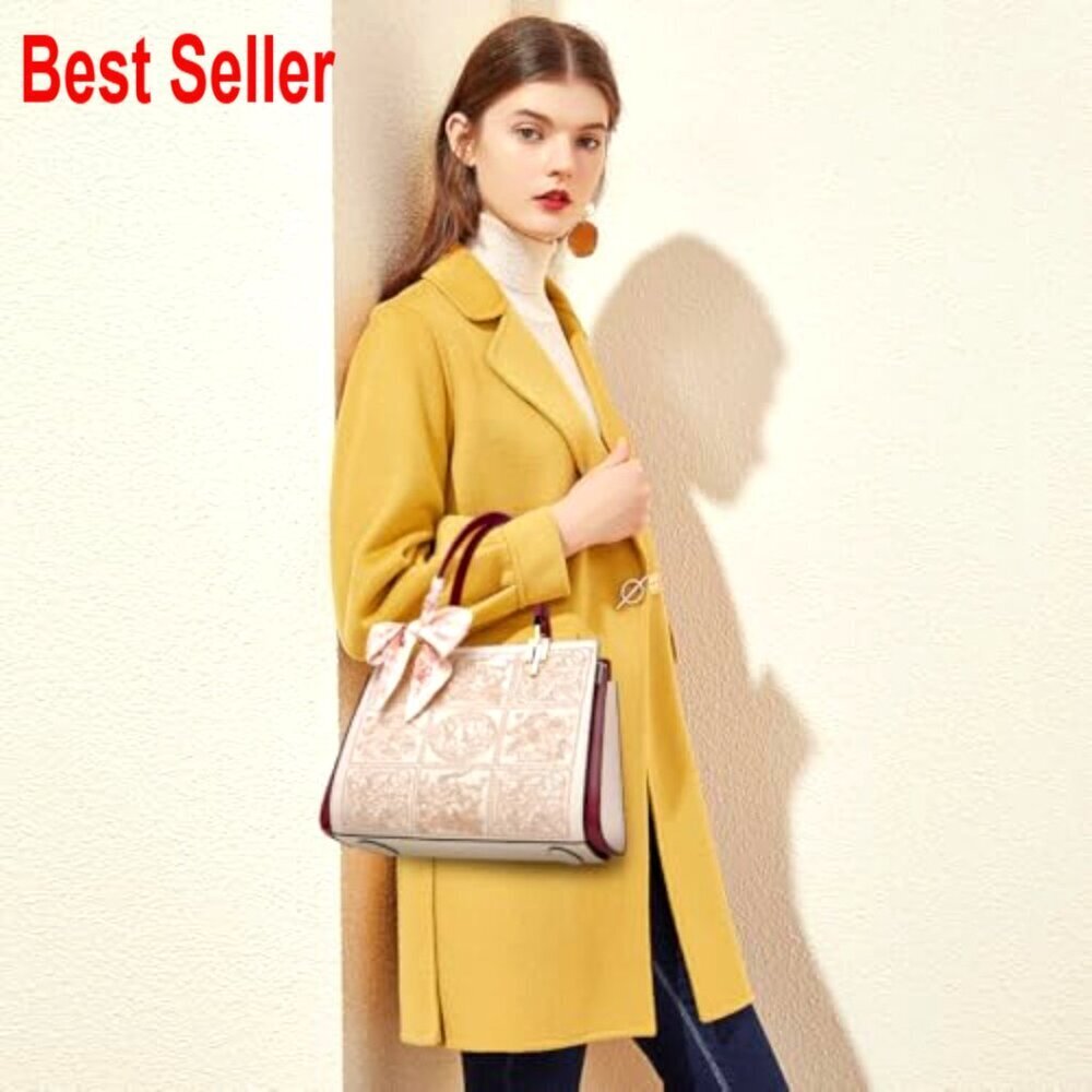 Genuine Leather Tote Bag with Adjustable Strap and Multiple Pockets - Picture 2 of 7